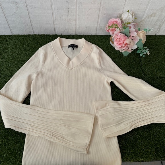 RAG & BONE Austen Rib Sweater Ribbed long sleeve SIZE XS women NWOT ivory color - Picture 6 of 11